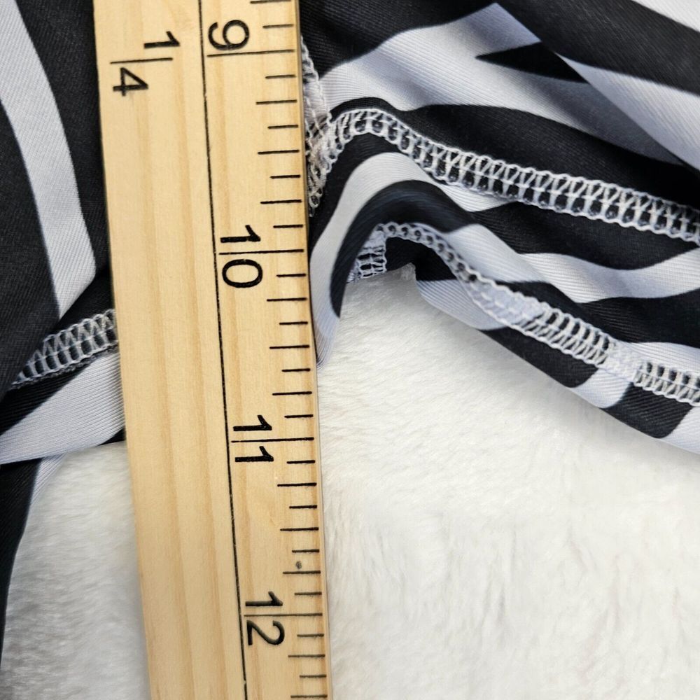 Nike One Icon Clash Legging Dri Fit Stretch Mid Rise Stripe Black White Womens S - Picture 9 of 11